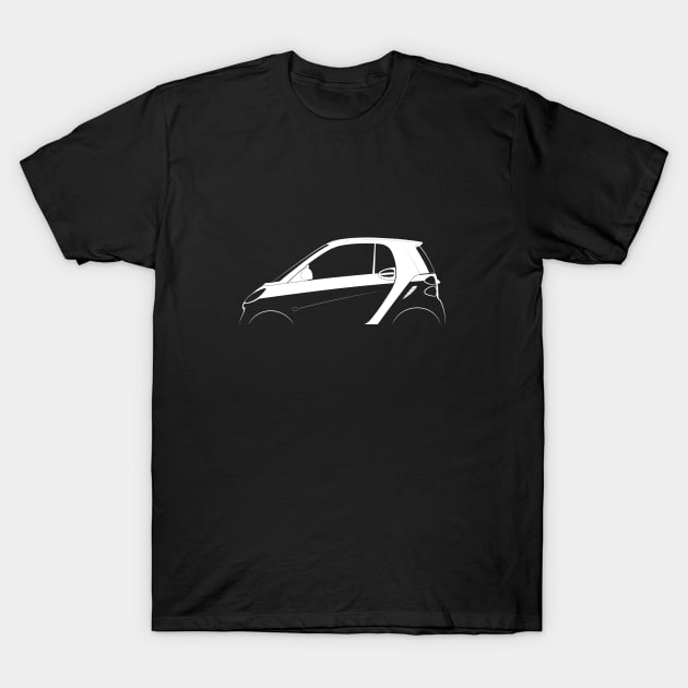 smart fortwo (W451) Silhouette T-Shirt by Car-Silhouettes
